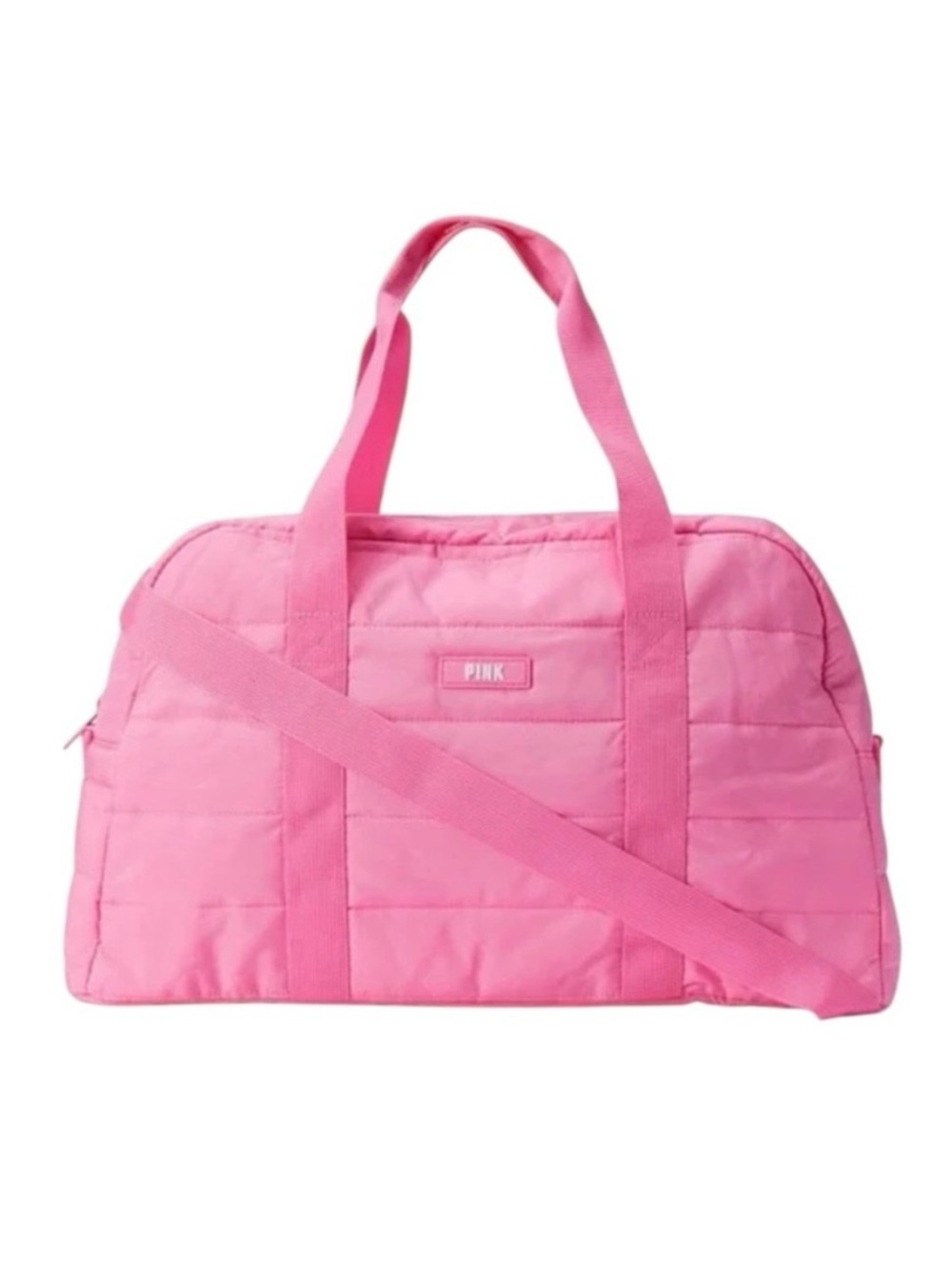 PINK Victoria's Secret Hot Pink Quilted Small Travel Weekender